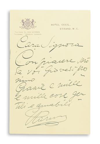 CARUSO, ENRICO. Archive of 47 letters, each Signed, ECaruso, Caruso, Enrico Scatolaruso, Carusetto, Carusotto, Enrico, Bis